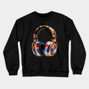 Headphones in a Multicoloured Music style Crewneck Sweatshirt